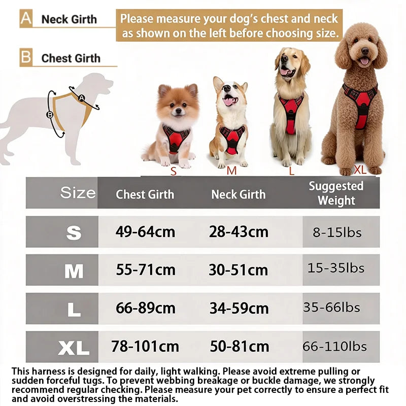 CalmNuzzle Reflective Front-Clip Dog Harness