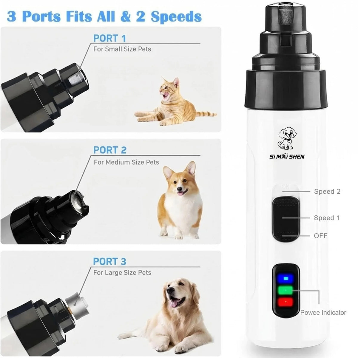 CalmNuzzle Rechargeable Dog Nail Grinder