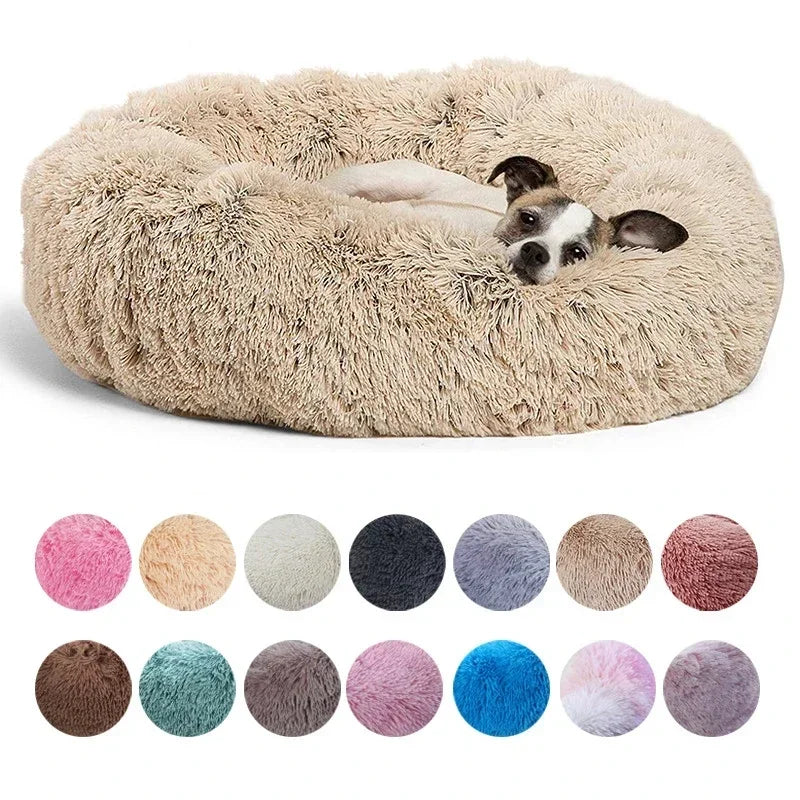 CalmNuzzle Donut Bed – Plush Round Dog Bed