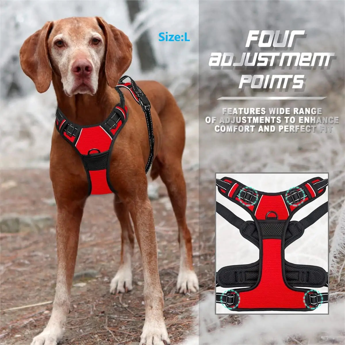 CalmNuzzle Reflective Front-Clip Dog Harness