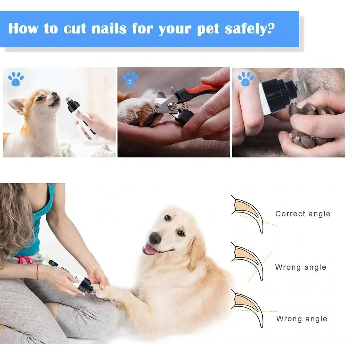 CalmNuzzle Rechargeable Dog Nail Grinder